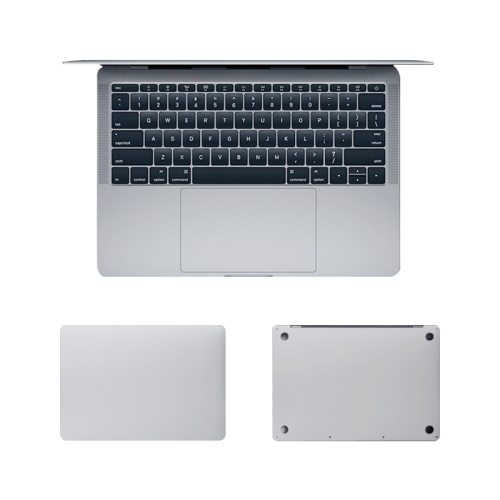 

For MacBook Pro 13.3 inch A2159 (2019) (with Touch Bar) 4 in 1 Upper Cover Film + Bottom Cover Film + Full-support Film + Touchpad Film Laptop Body Protective Film Sticker(Apple Silver)