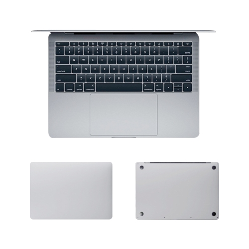 

For MacBook 13.3 inch A1278 (with Optical Drive) 4 in 1 Upper Cover Film + Bottom Cover Film + Full-support Film + Touchpad Film Laptop Body Protective Film Sticker(Apple Silver)