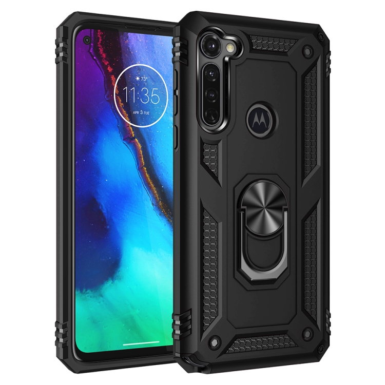

For Motorola Moto G Stylus Shockproof TPU + PC Protective Case with 360 Degree Rotating Holder(Black)