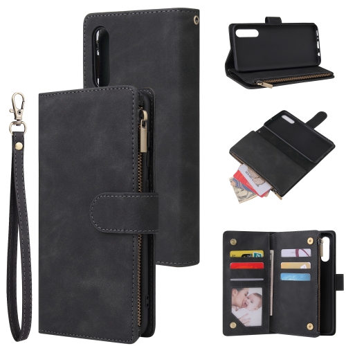 

For Galaxy A70S Multifunctional Horizontal Flip Leather Case, with Card Slot & Holder & Zipper Wallet & Photo Frame(Black)