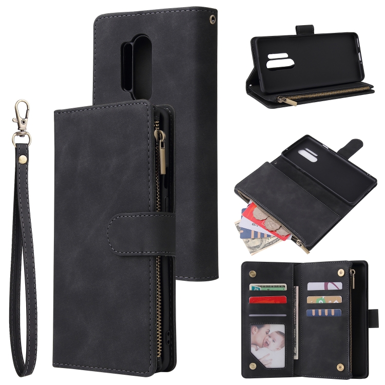 

For OnePlus 8 Pro Multifunctional Horizontal Flip Leather Case, with Card Slot & Holder & Zipper Wallet & Photo Frame(Black)