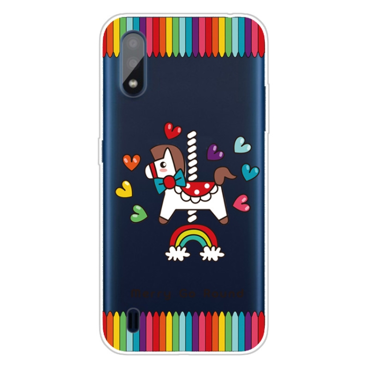 

For Galaxy A01 Shockproof Painted Transparent TPU Protective Case(Trojan Horse)