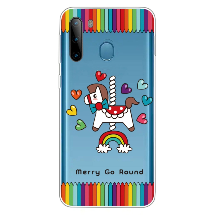 

For Galaxy A21 Shockproof Painted Transparent TPU Protective Case(Trojan Horse)