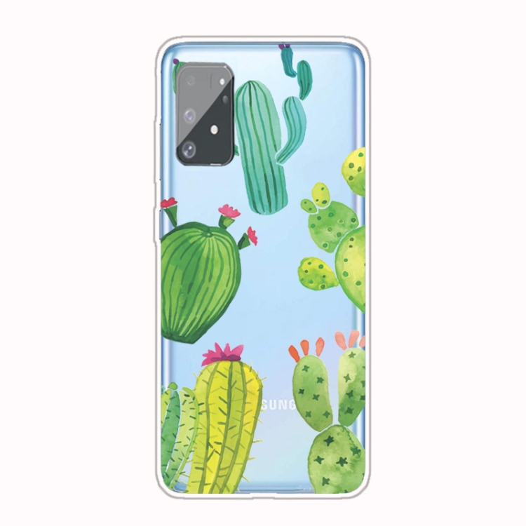 

For Galaxy A91 / S10 Lite 2020 Shockproof Painted Transparent TPU Protective Case(Cactus)