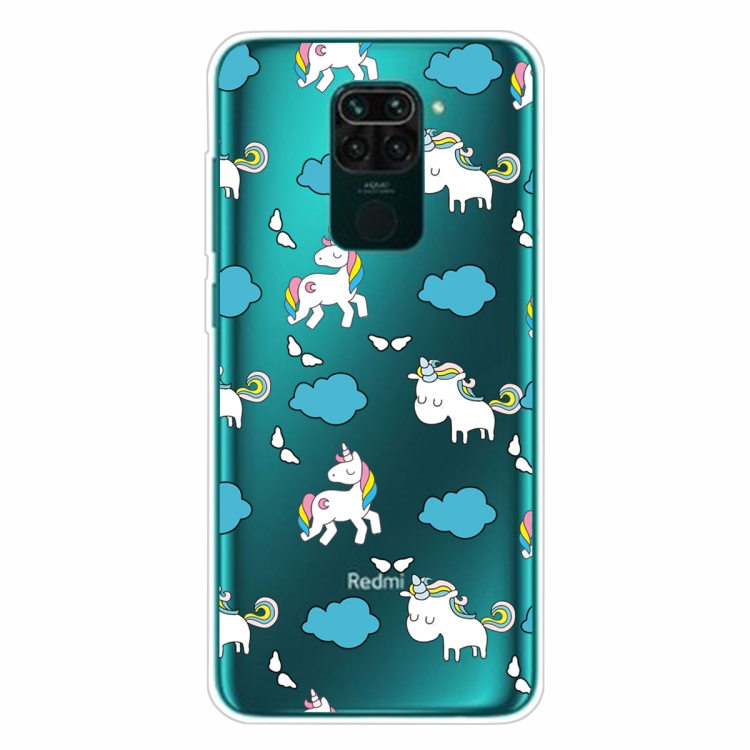 

For Xiaomi Redmi Note 9 Shockproof Painted Transparent TPU Protective Case(Clound Horse)