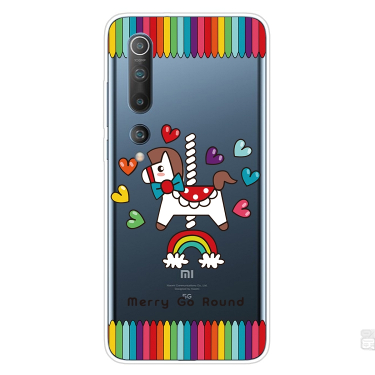 

For Xiaomi Mi 10 Pro 5G Shockproof Painted Transparent TPU Protective Case(Trojan Horse)