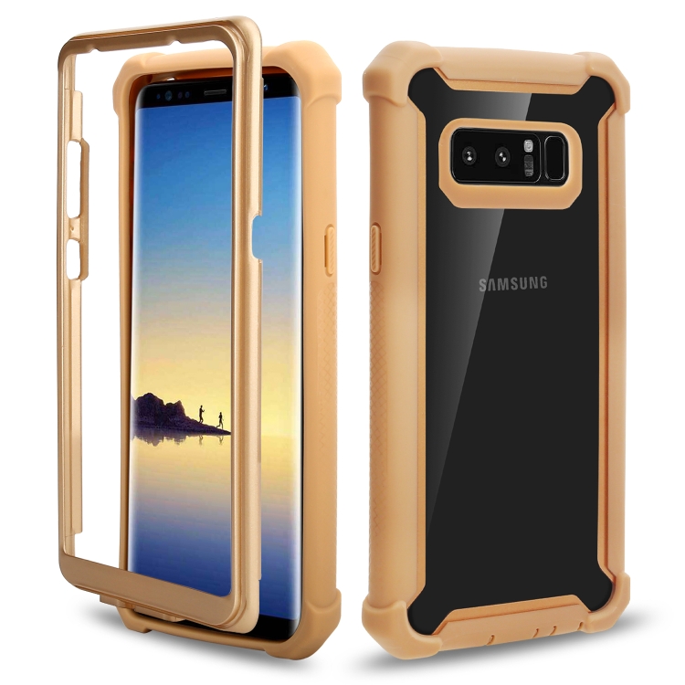 

For Galaxy Note 8 Four-corner Shockproof All-inclusive Transparent Space Case(Gold)