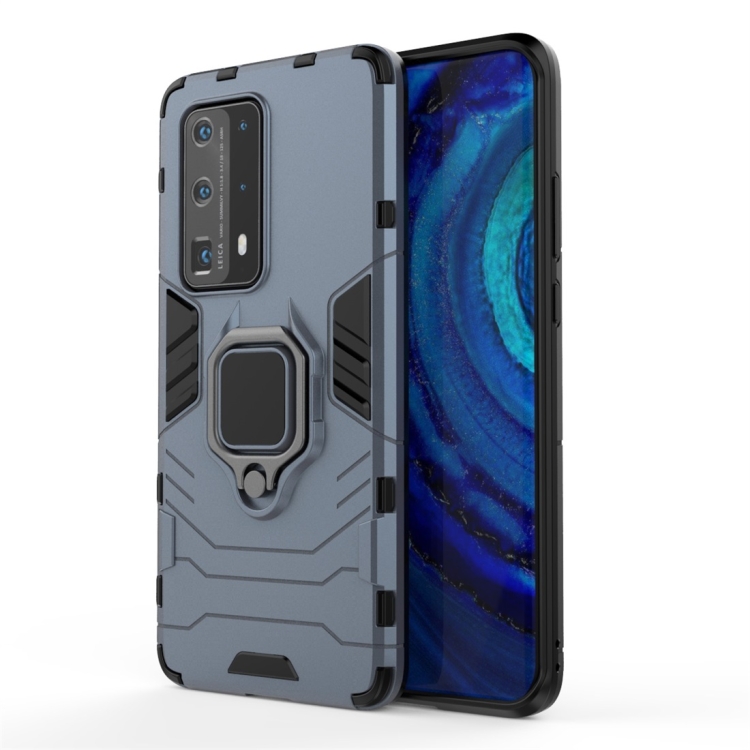 

For Huawei P40 PC + TPU Shockproof Protective Case with Magnetic Ring Holder(Navy Blue)