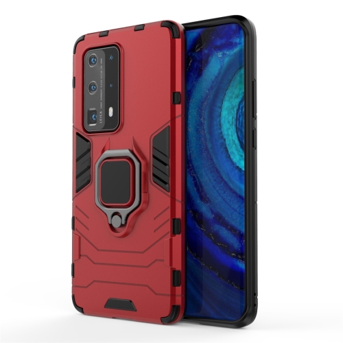 

For Huawei P40 Pro PC + TPU Shockproof Protective Case with Magnetic Ring Holder(Red)