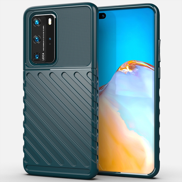 

For Huawei P40 Pro Thunderbolt Shockproof TPU Soft Case(Dark Green)