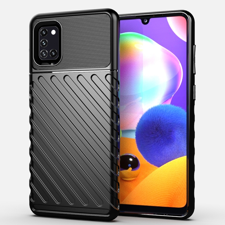 

For Galaxy A31 Thunderbolt Shockproof TPU Soft Case(Black)