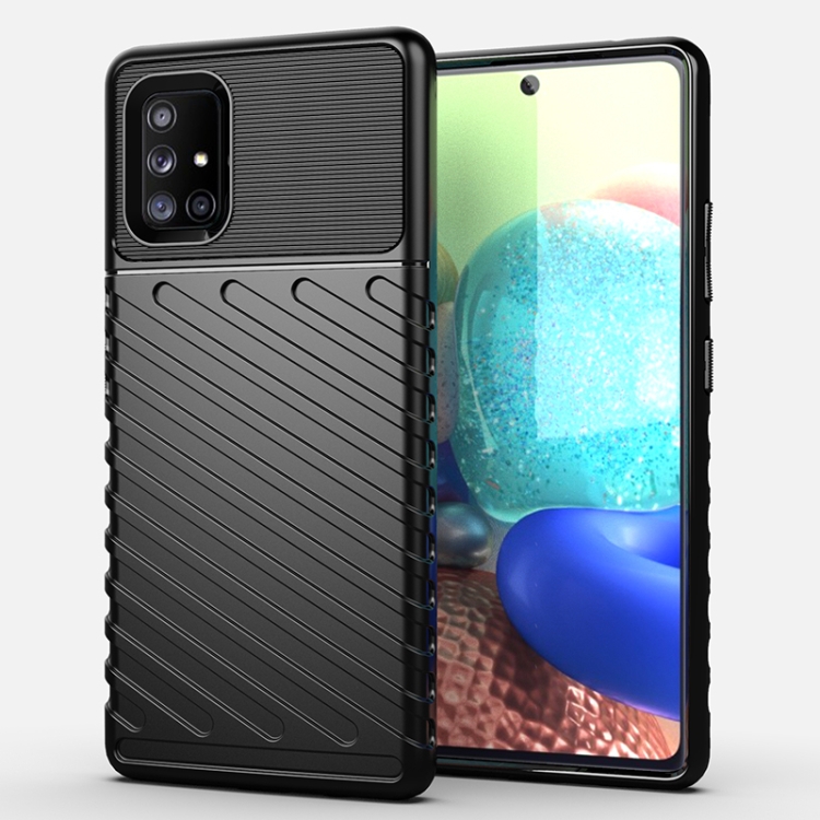 

For Galaxy A71 5G Thunderbolt Shockproof TPU Soft Case(Black)