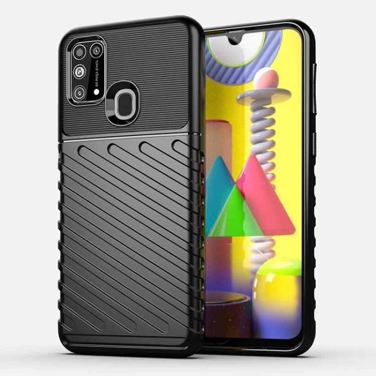 

For Galaxy M31 Thunderbolt Shockproof TPU Soft Case(Black)