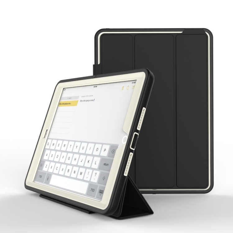 

For iPad 9.7 (2018) TPU + PC + PU Leather Case with Three-folding Holder & Sleep / Wake-up Function(Light Grey)