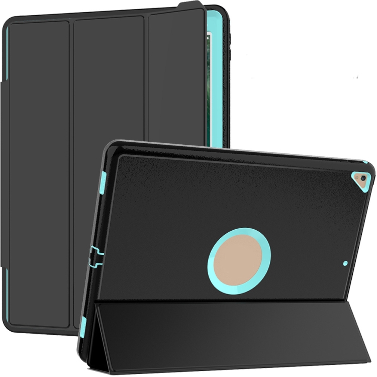 

For iPad Pro 12.9 TPU + PC + PU Leather Case with Three-folding Holder & Sleep / Wake-up Function(Light Blue)