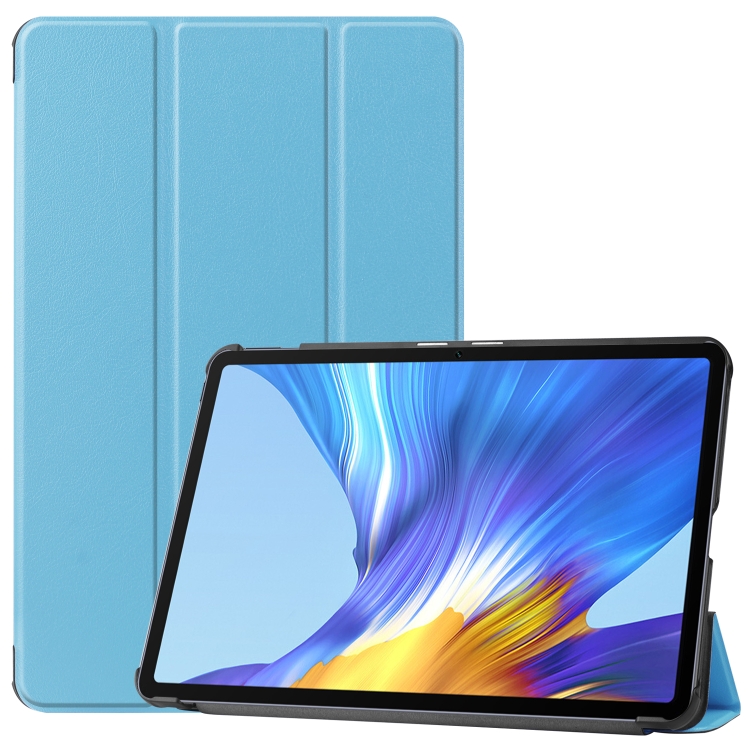 

For Huawei MatePad 10.4 inch Solid Color Anti-fall Horizontal Flip Tablet PC Protective Leather Case with Bracket(Sky Blue)