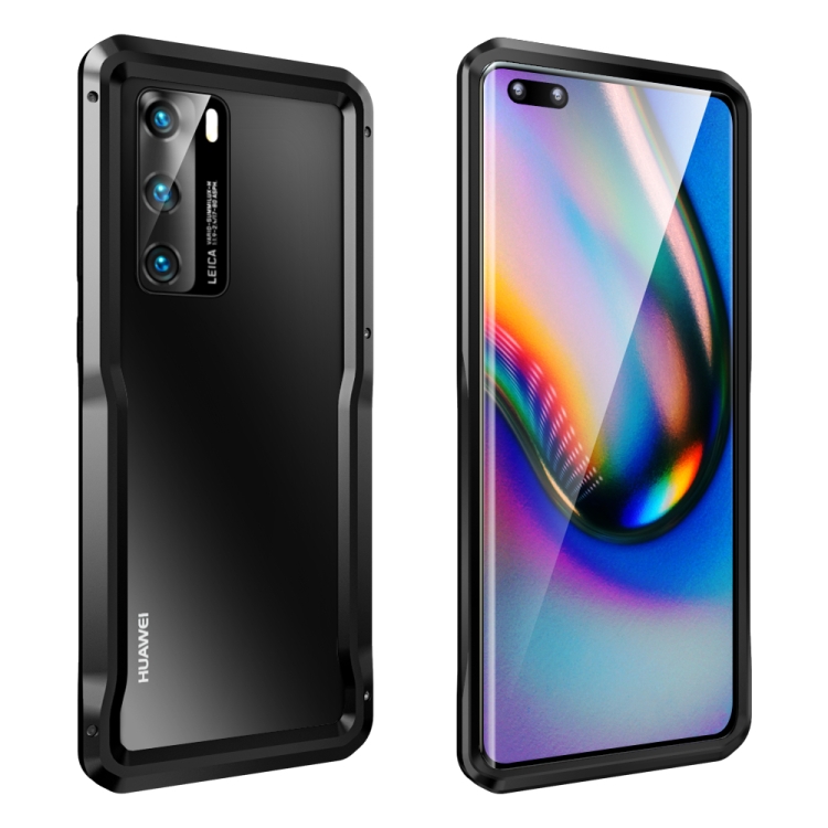 

For Huawei P40 Metal Buckle Anti-fall Protective Case(Black)