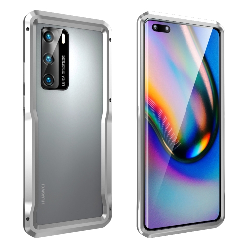 

For Huawei P40 Metal Buckle Anti-fall Protective Case(Silver)