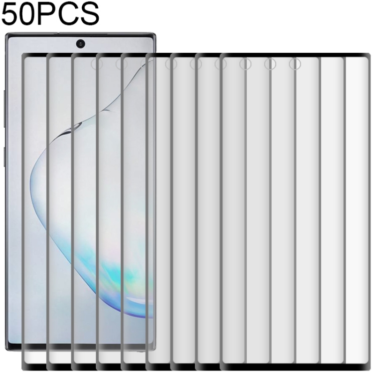 

50 PCS 3D Curved Silk-screen PET Full Coverage Protective Film for Galaxy Note 10+(Black)
