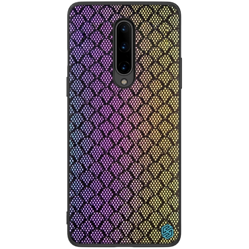 

For OnePlus 8 NILLKIN Glorious Series TPU + PC 3D Geometric Texture Reflective Mobile Phone Protective Case(Rainbow Light)