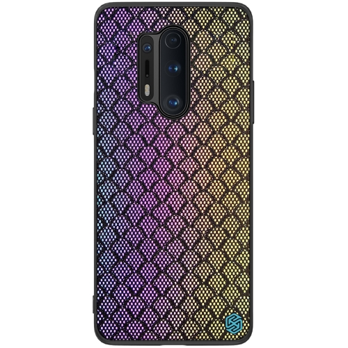 

For OnePlus 8 Pro NILLKIN Glorious Series TPU + PC 3D Geometric Texture Reflective Mobile Phone Protective Case(Rainbow Light)