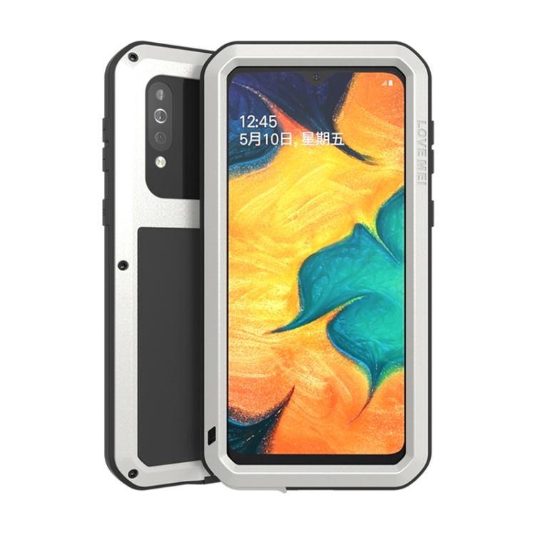 

For Galaxy A40s LOVE MEI Metal Shockproof Waterproof Dustproof Protective Case(Silver)