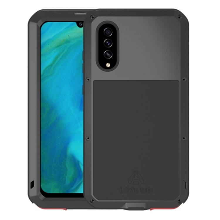 

For Galaxy A70s LOVE MEI Metal Shockproof Waterproof Dustproof Protective Case(Black)