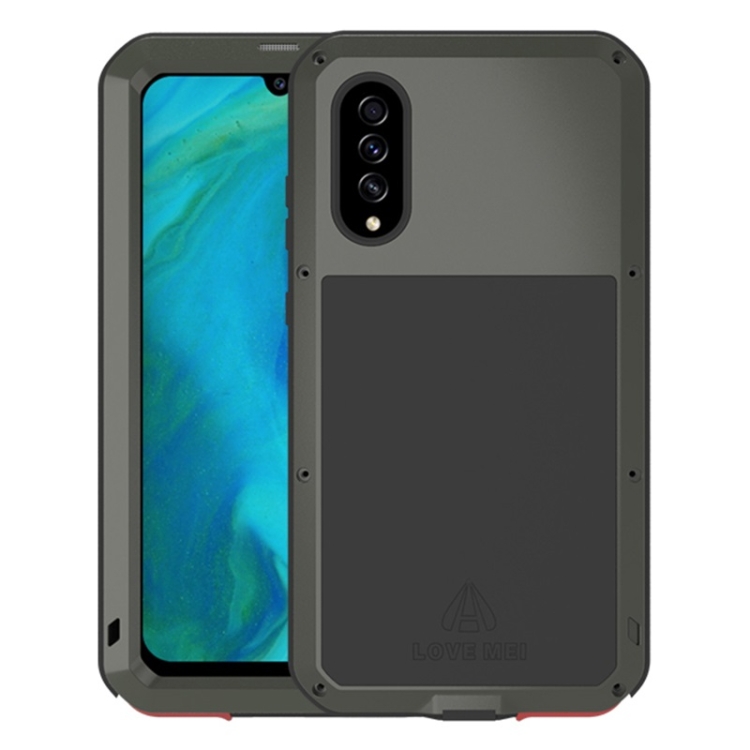 

For Galaxy A70s LOVE MEI Metal Shockproof Waterproof Dustproof Protective Case(Army Green)