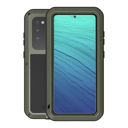 

For Galaxy S20 LOVE MEI Metal Shockproof Waterproof Dustproof Protective Case(Army Green)