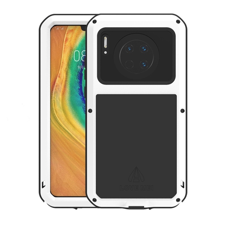 

For Huawei Mate 30 LOVE MEI Metal Shockproof Waterproof Dustproof Protective Case(White)