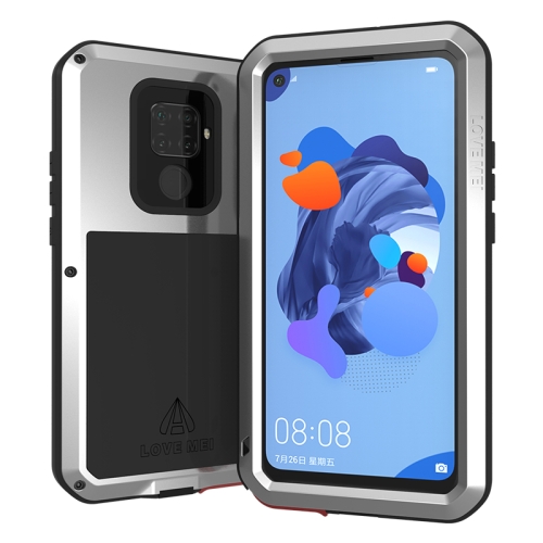 

For Huawei Nova 5i Pro LOVE MEI Metal Shockproof Waterproof Dustproof Protective Case(Silver)