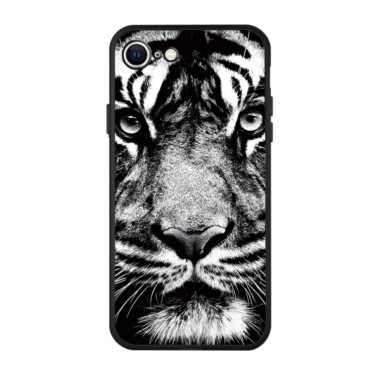 

For iPhone SE 2020 Pattern Printing Embossment TPU Mobile Case(White tiger)