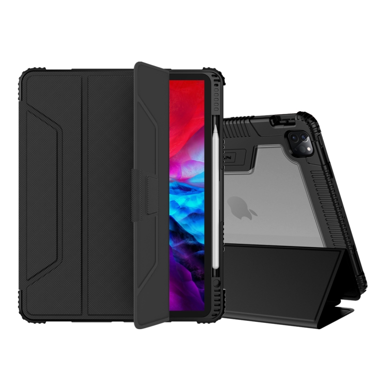 

For iPad Pro 12.9 inch（2020） NILLKIN Armoured Flip Cover Leather Case With Stand & Pen Slot & Sleep Function
