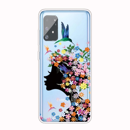 

For Galaxy A91 / S10 Lite 2020 Shockproof Painted Transparent TPU Protective Case(Flower Girl)