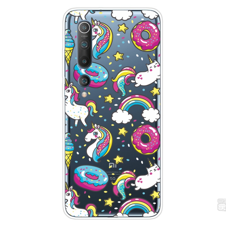 

For Xiaomi Mi 10 5G Shockproof Painted Transparent TPU Protective Case(Cake Horse)