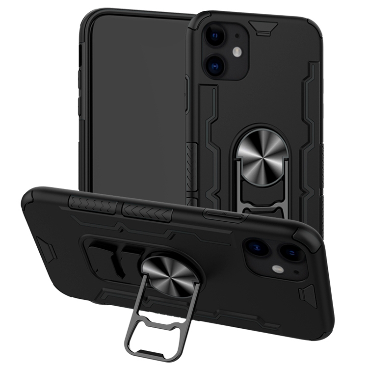 

For iPhone 11 Shockproof PC + TPU Protective Case with Beer Opener & Car Holder(Black)