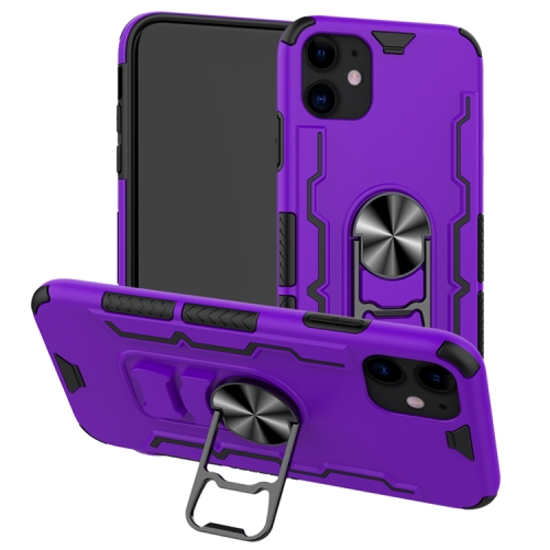 

For iPhone 11 Shockproof PC + TPU Protective Case with Beer Opener & Car Holder(Purple)