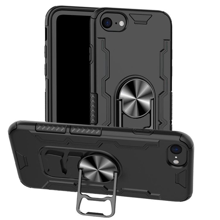 

For iPhone SE 2020 Shockproof PC + TPU Protective Case with Beer Opener & Car Holder(Black)