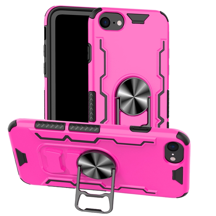 

For iPhone SE 2020 Shockproof PC + TPU Protective Case with Beer Opener & Car Holder(Pink)