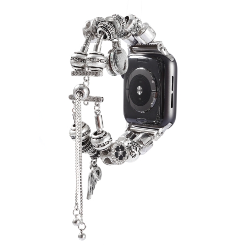 

For Apple Watch 5 & 4 40mm / 3 & 2 & 1 38mm DIY Metal Bead Bracelet Watchband(Silver)