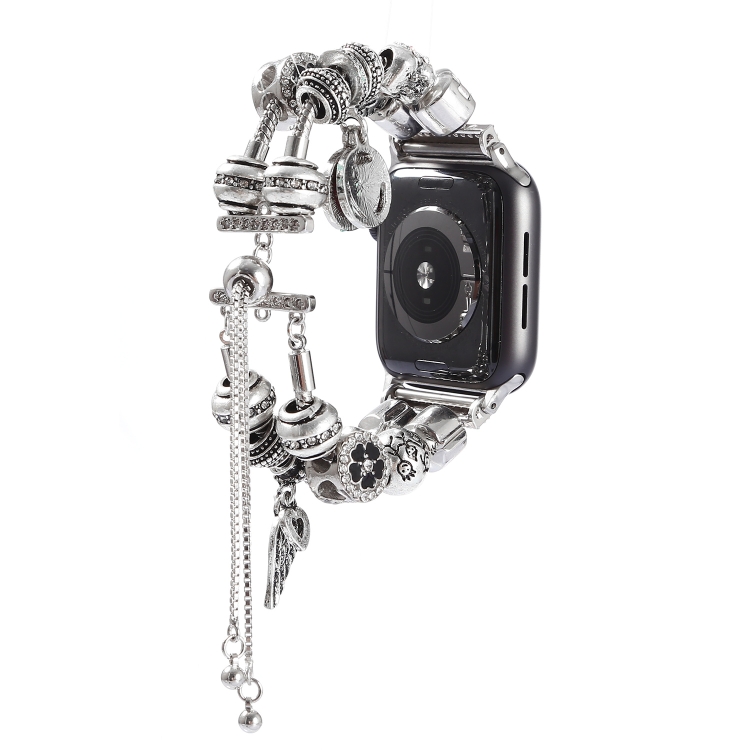 

For Apple Watch 5 & 4 44mm / 3 & 2 & 1 42mm DIY Metal Bead Bracelet Watchband(Silver)