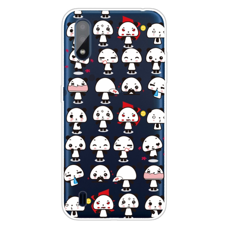 

For Galaxy A01 Shockproof Painted Transparent TPU Protective Case(Mini Panda)