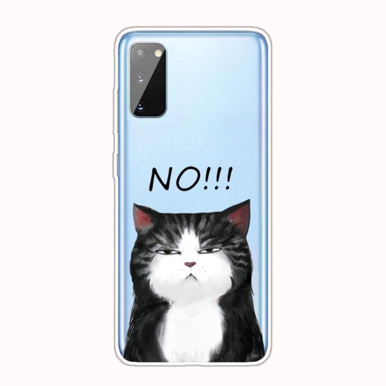 

For Galaxy A41 Shockproof Painted Transparent TPU Protective Case(No Cat)