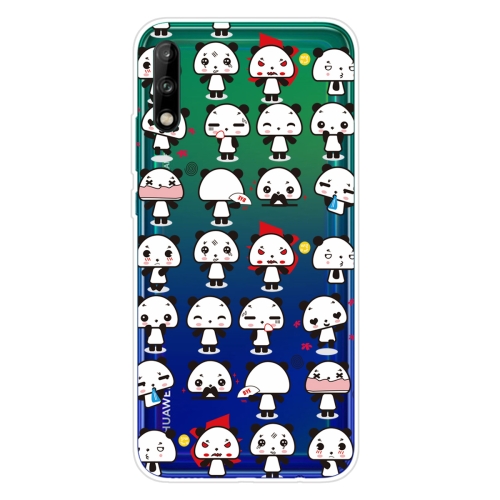 

For Huawei Enjoy 10 Shockproof Painted Transparent TPU Protective Case(Mini Panda)