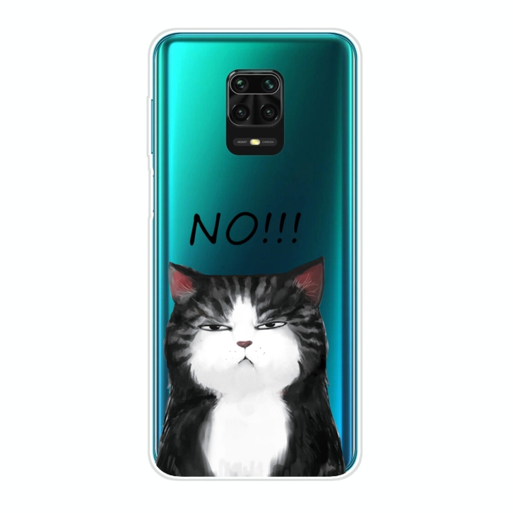 

For Xiaomi Redmi Note 9S Shockproof Painted Transparent TPU Protective Case(No Cat)