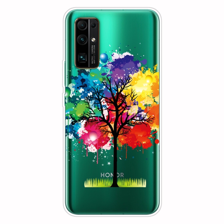 

For Huawei Honor 30 Shockproof Painted Transparent TPU Protective Case(Oil Painting Tree)
