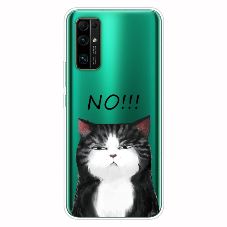 

For Huawei Honor 30 Pro Shockproof Painted Transparent TPU Protective Case(No Cat)