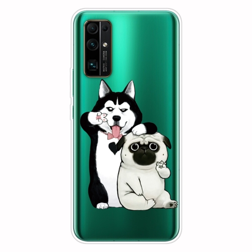 

For Huawei Honor 30S Shockproof Painted Transparent TPU Protective Case(Selfie Dog)
