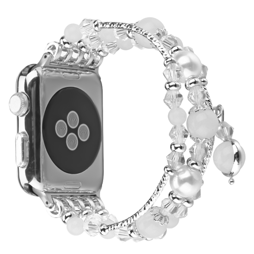 

For Apple Watch 5 & 4 44mm / 3 & 2 & 1 42mm Luminous Agate Watchband(Silver)