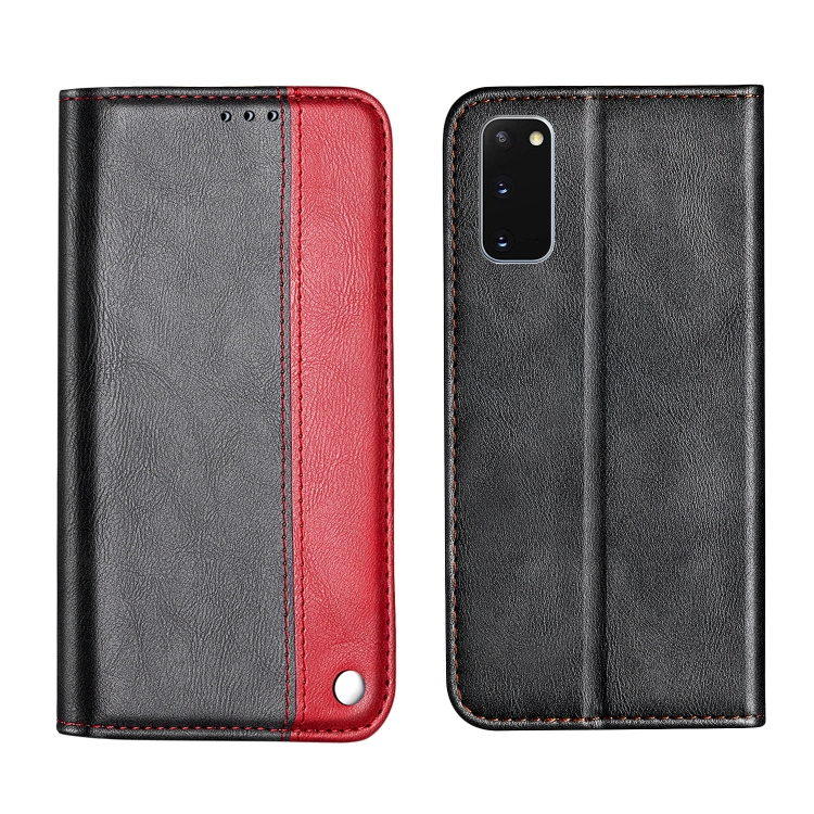 

For Galaxy S20 Business Solid Color Stitching Horizontal Flip Leather Case with Holder & Card Slots(Red)
